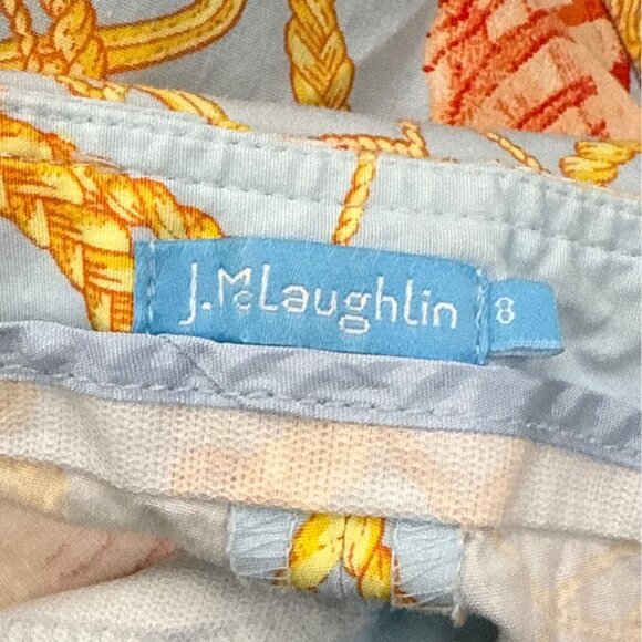 J.McLaughlin Womens Capri Pants Size 8 Seashell Print Button Closure - Picture 5 of 7
